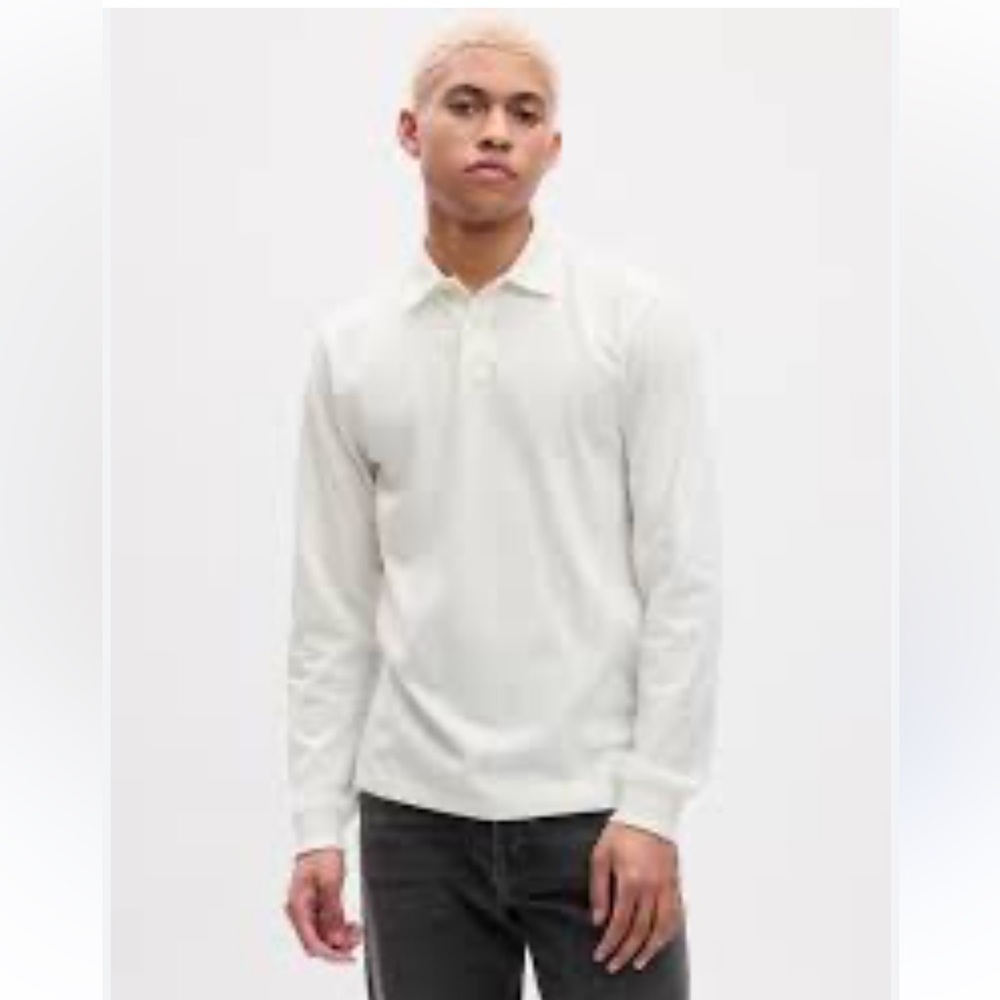 Willbo Classic Collard Henley Long Sleeve Polo. Cream Size‎ S (46M)